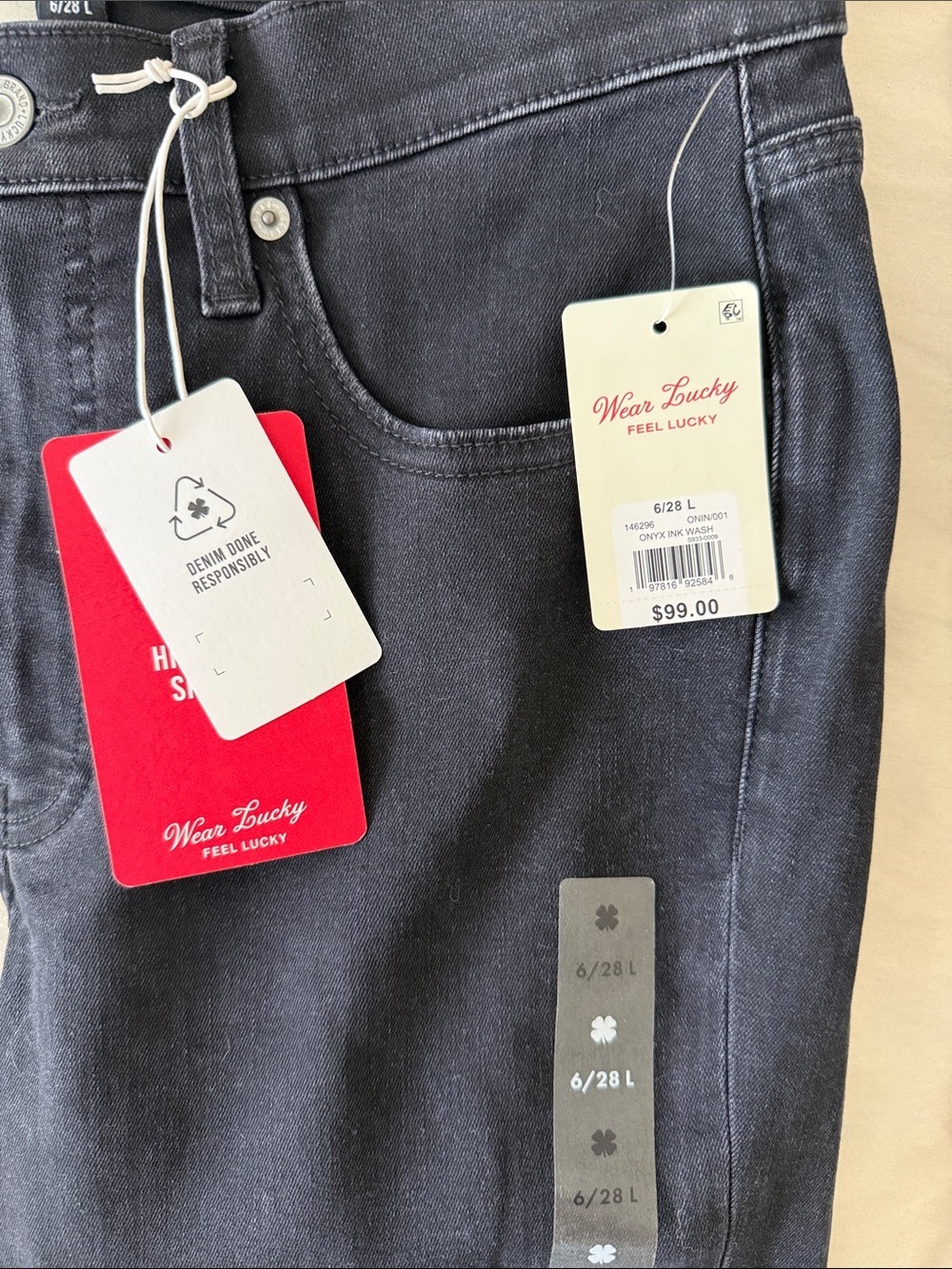 NWT Lucky Brand High Rise Bridgette Skinny // Black // Women’s 6/28 Long - Picture 14 of 14